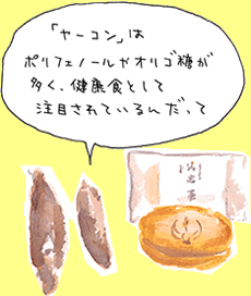出水銘菓の鶴恋慕（かくれんぼ）とヤーコン