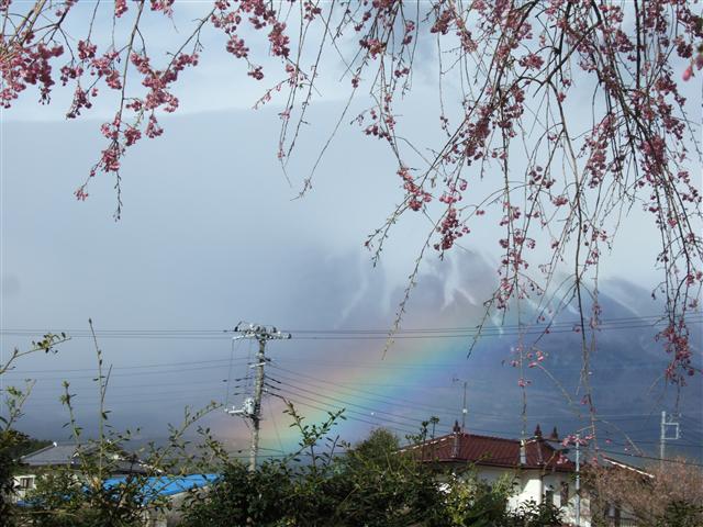 富士山と虹