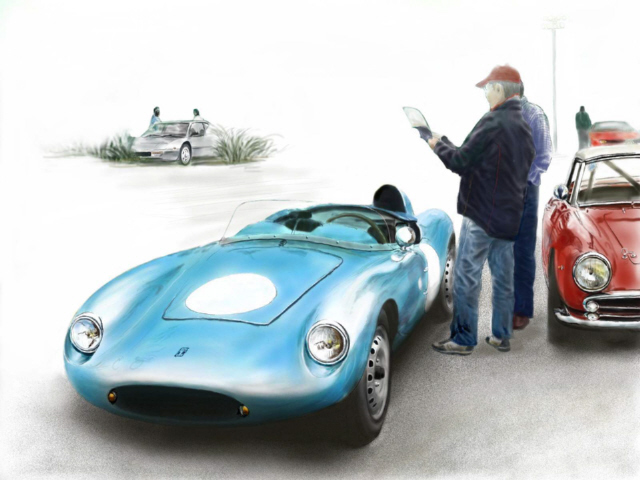 カーイラスト とあるクラシックカーイベントの一コマ カーイラスト Car Illustration クルマの絵 楽天ブログ