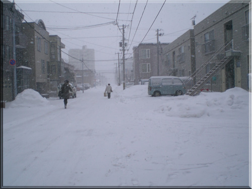 雪景色　帰宅途中