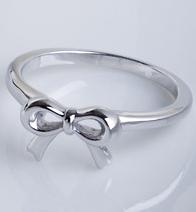 リボンピンキーリング　シルバー