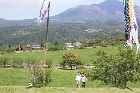 牧場で