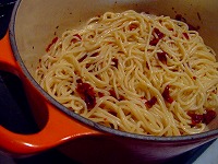 自家製ドライトマトのパスタ