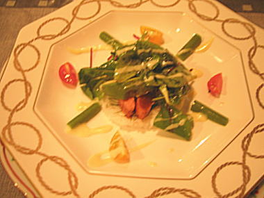 ライスサラダを上から見た感じ