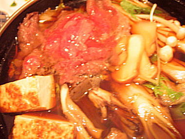 松茸と牛肉のすき焼き