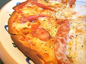 チョリソーのピッザ