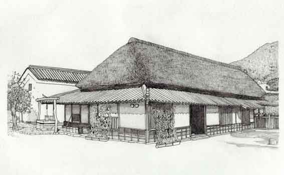 鉛筆画 つるぎ町貞光 永井家庄屋屋敷 すえドン の四方山話 楽天ブログ