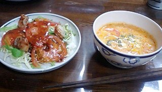 ホタテのサラダ＆鶏肉のトマトスープ.jpg