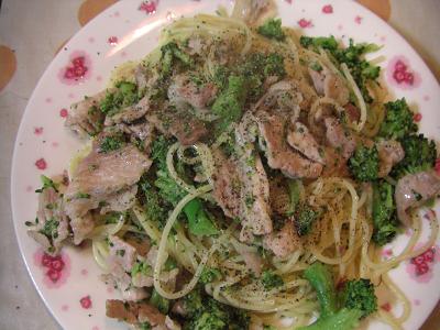 自作のパスタ