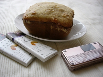 パン焼き器で酢バナナケーキ