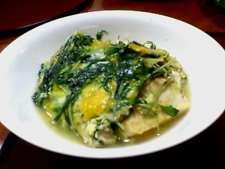 豆腐と水菜の卵とじ