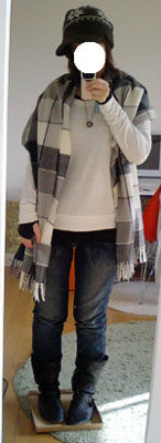 大判チェックストール02