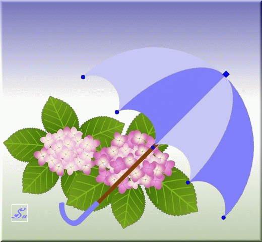 紫陽花と雨・Ｇｉｆアニメ２