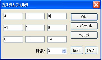カスタムフィルタ(ハイライト)数値