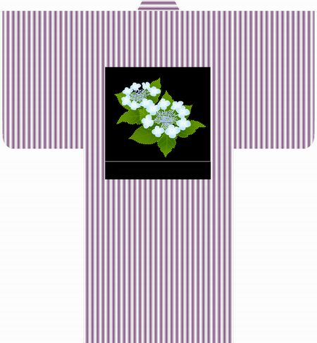 紫縞単衣・紫陽花染め帯